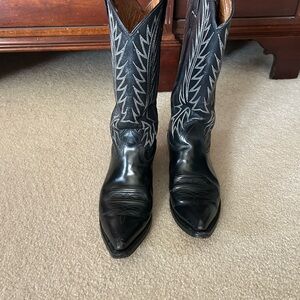 Nocona Black Heeled Boots with Decorative Stitching